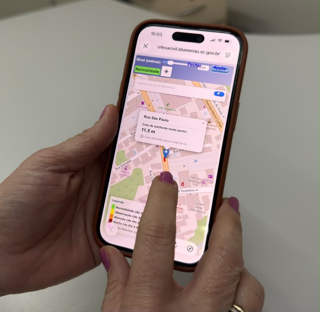 AlertaBlu permite consultar cota de enchente de qualquer rua pelo celular