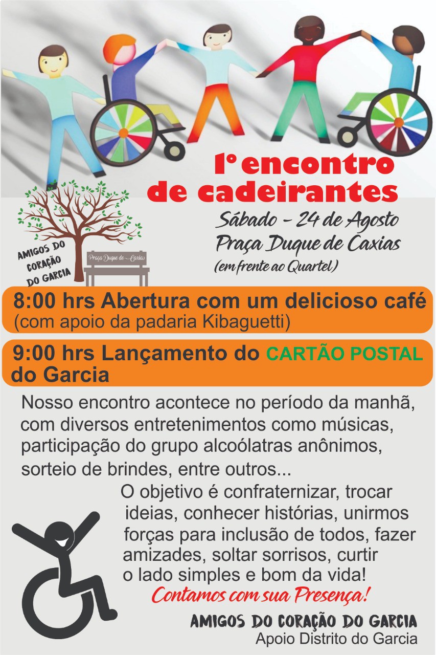 Blumenau sedia o 1º Encontro de Cadeirantes no Garcia
